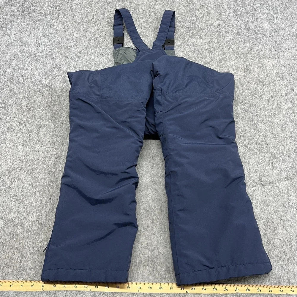 Lands End Squall Snow Bib Pants Kids 12S Blue Insulated Ski Grow A Long Outdoor